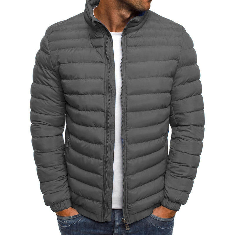 Men’s Cotton Padded Jacket – Thick Zipper Overcoat with Pockets for Coldproof Autumn & Outdoor Wear LONDYN UPBRINGING