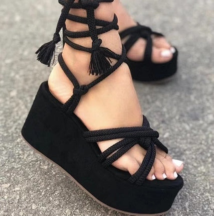 Women's Summer Wedge Sandals: Comfortable Strappy High Heel Espadrilles & Wedges LONDYN UPBRINGING