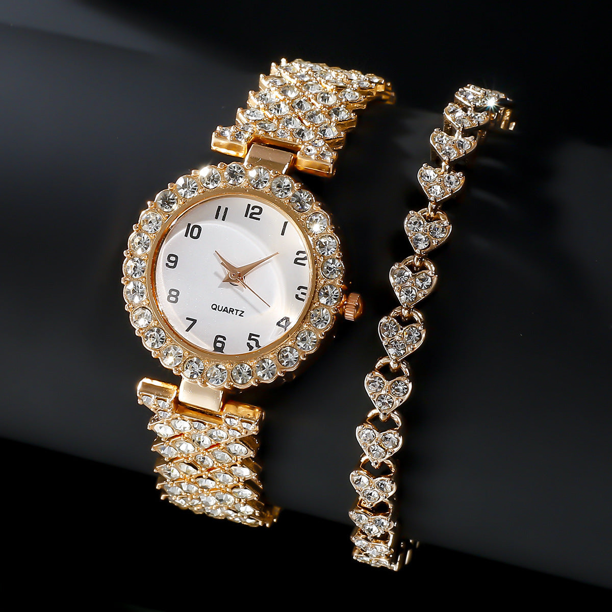 2PCS Luxury Women Watch Set – Silver Strap Quartz Wristwatch with Alloy Bracelet, Perfect Jewelry Gift LONDYN UPBRINGING