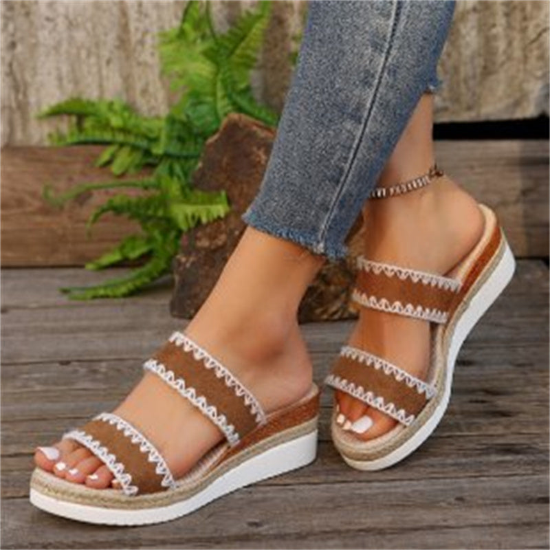 Women's Hemp Rope Wedge Sandals | Woven Strappy Summer Slippers LONDYN UPBRINGING