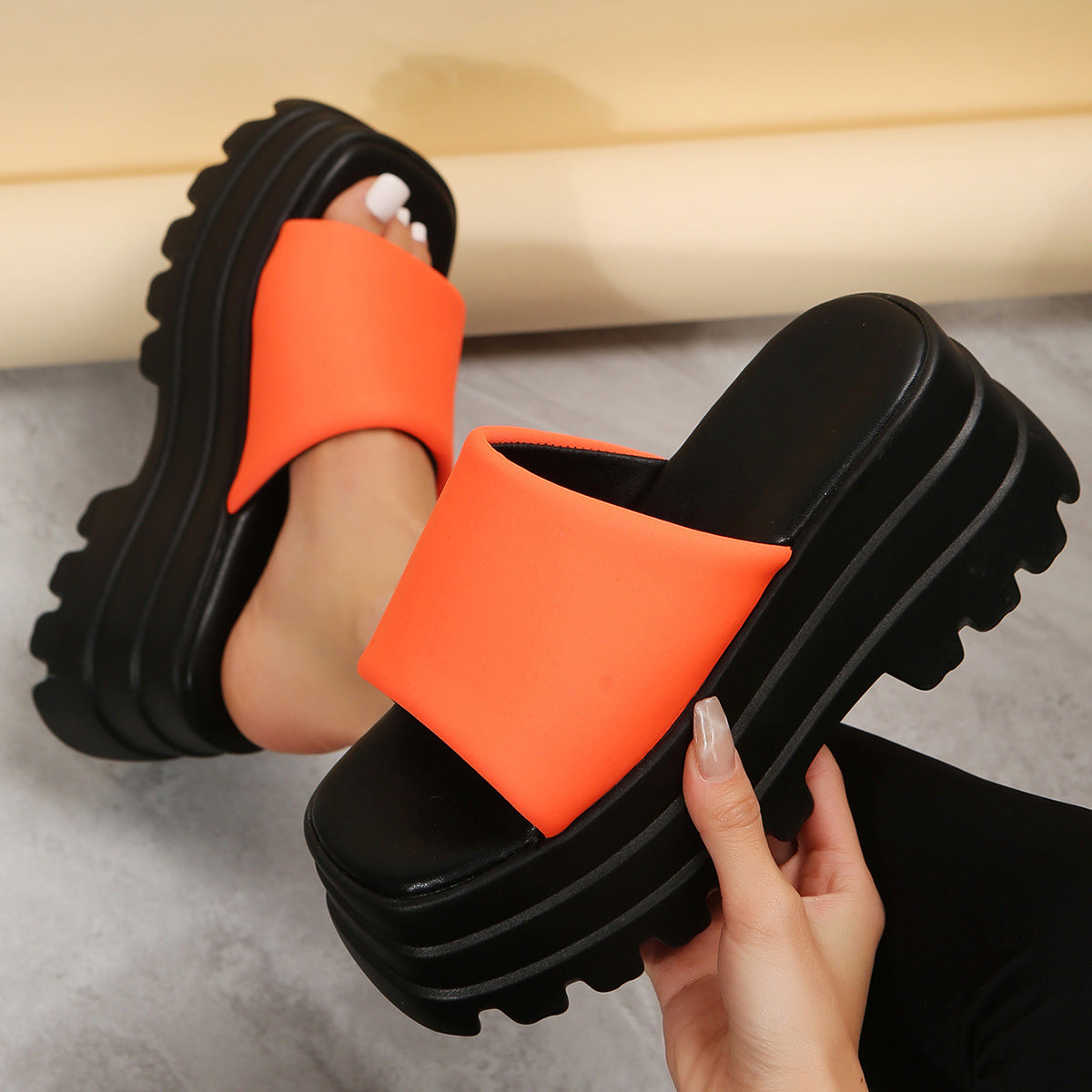 Women's Cow Print Peep Toe Slip-On Sandals: Summer Fashion Flat/Mid High Heel Mules LONDYN UPBRINGING