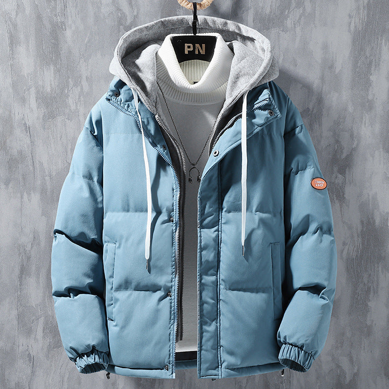 Men’s Hooded Winter Jacket – Windproof Thickened Fake Two-Piece Cotton Coat for Casual Sports & Outdoor Wear LONDYN UPBRINGING