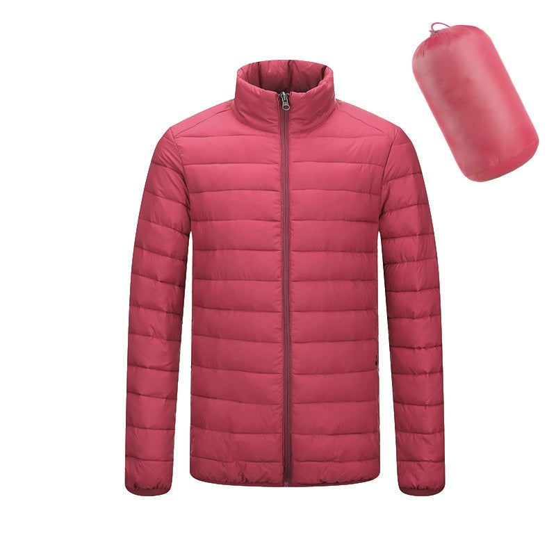 Men’s Lightweight Hooded Winter Jacket – Warm Solid Color Zipper Coat for Fashionable & Portable Outerwear LONDYN UPBRINGING