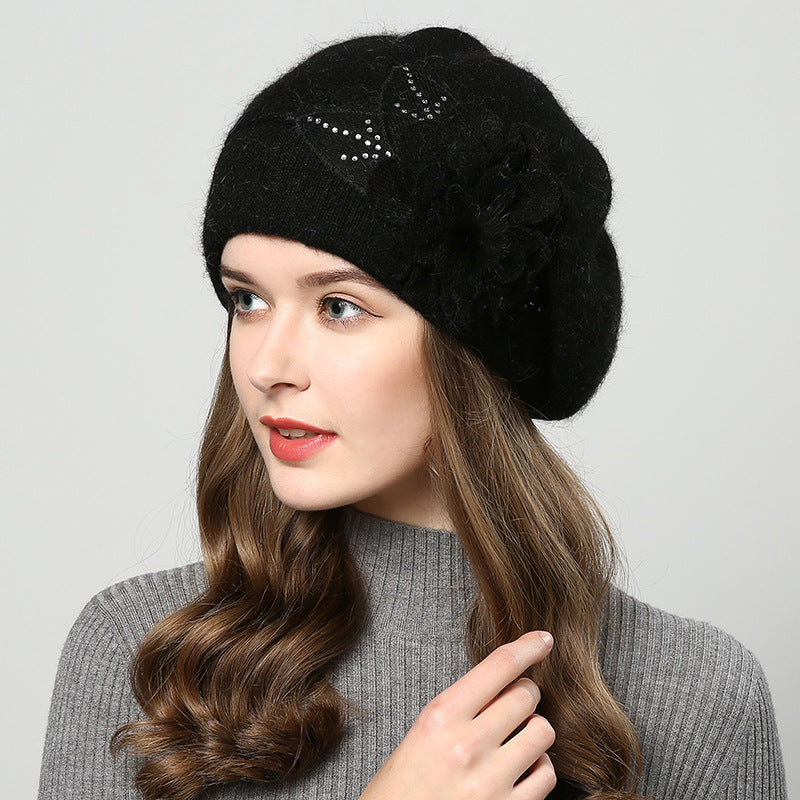 Luxury Rabbit Fur Blend Knitted Beanie for Women | Warm Winter Wool Hat LONDYN UPBRINGING