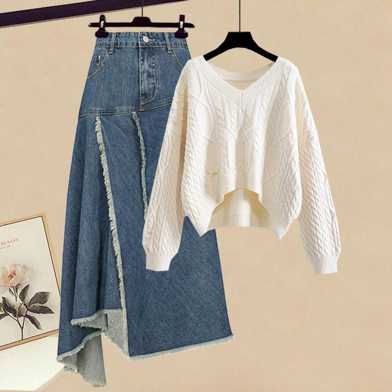 Women's Retro High Waist Denim Skirt: Spring Irregular Hem A-Line Midi Skirt LONDYN UPBRINGING