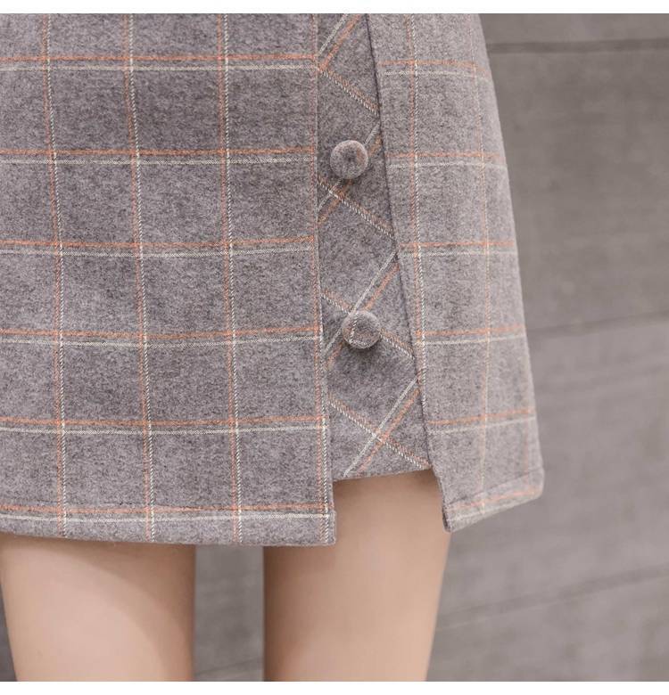 Plaid Woolen Irregular Mini Skirt for Women – High Waist Winter Short Skirt LONDYN UPBRINGING