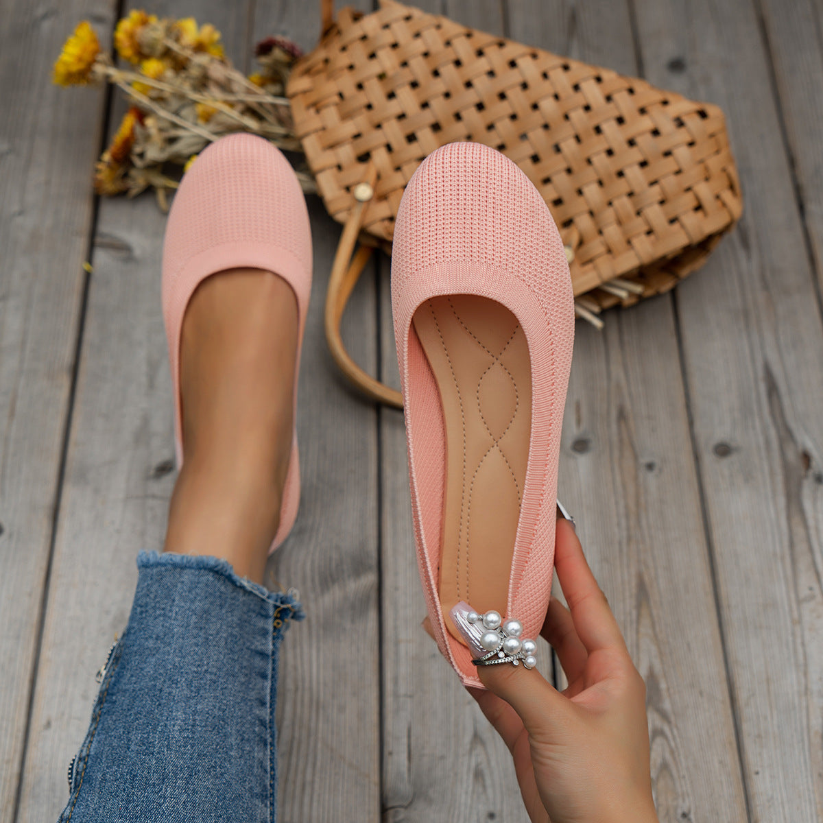 Women's Knit Flats | Casual Slip-On Mesh Shoes LONDYN UPBRINGING