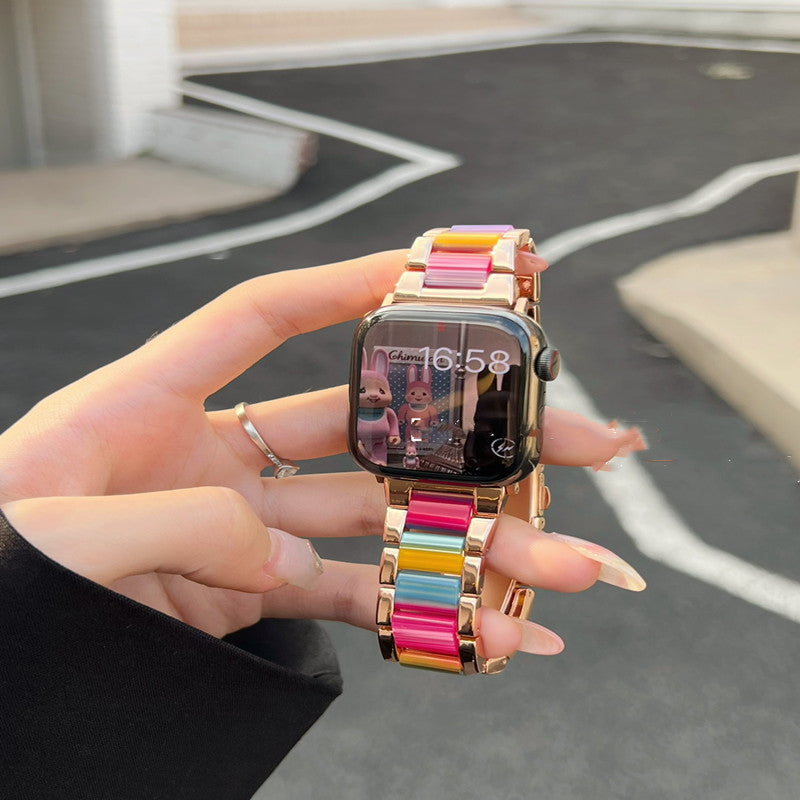 Textured Metal & Resin Strap – Stylish Replacement Band for iWatch, Men & Women LONDYN UPBRINGING
