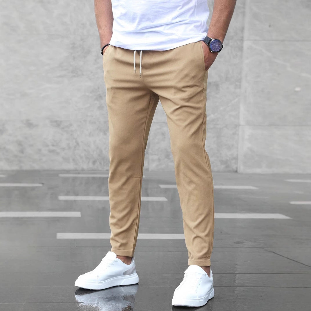 Men’s Slim Fit Casual Pants – Fashion Drawstring Trousers with Pockets LONDYN UPBRINGING