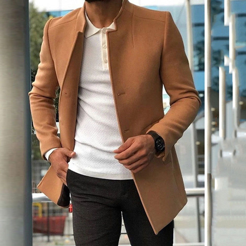 Men’s Slim Fit Business Coat – Fashion Single-Breasted Solid Color Jacket for Fall & Winter Wear LONDYN UPBRINGING