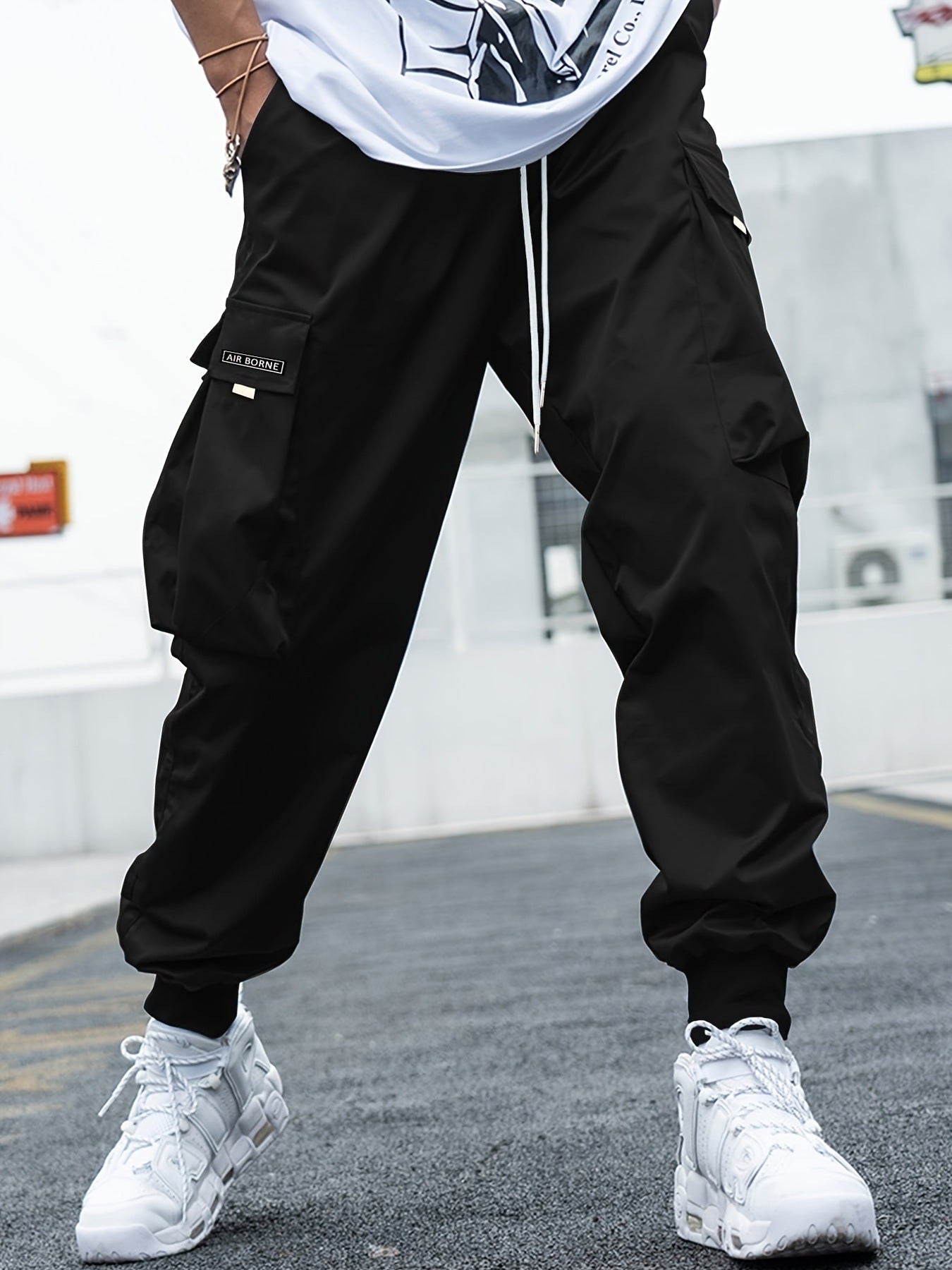 Men’s Multi-Pocket Cargo Pants – Casual Hip-Hop Drawstring Trousers for Outdoor & Streetwear Style LONDYN UPBRINGING