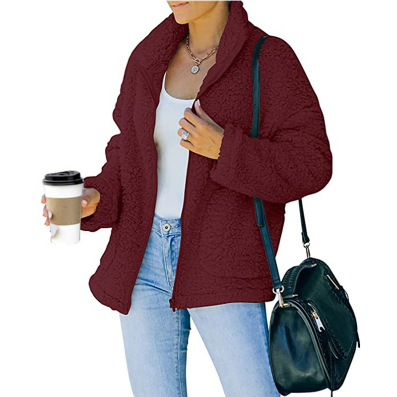 Women's Sherpa Fleece Lined Jacket – Fashionable & Warm Plush Winter Coat LONDYN UPBRINGING