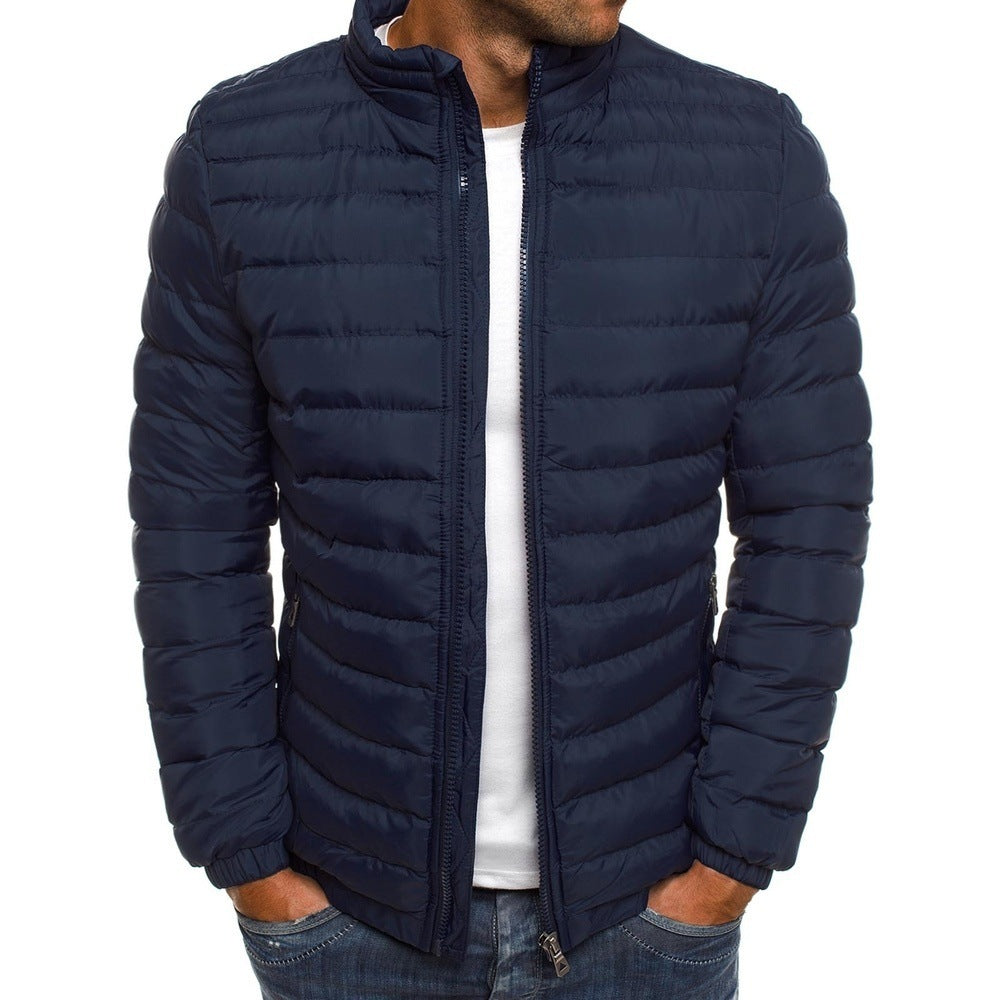 Men’s Cotton Padded Jacket – Thick Zipper Overcoat with Pockets for Coldproof Autumn & Outdoor Wear LONDYN UPBRINGING