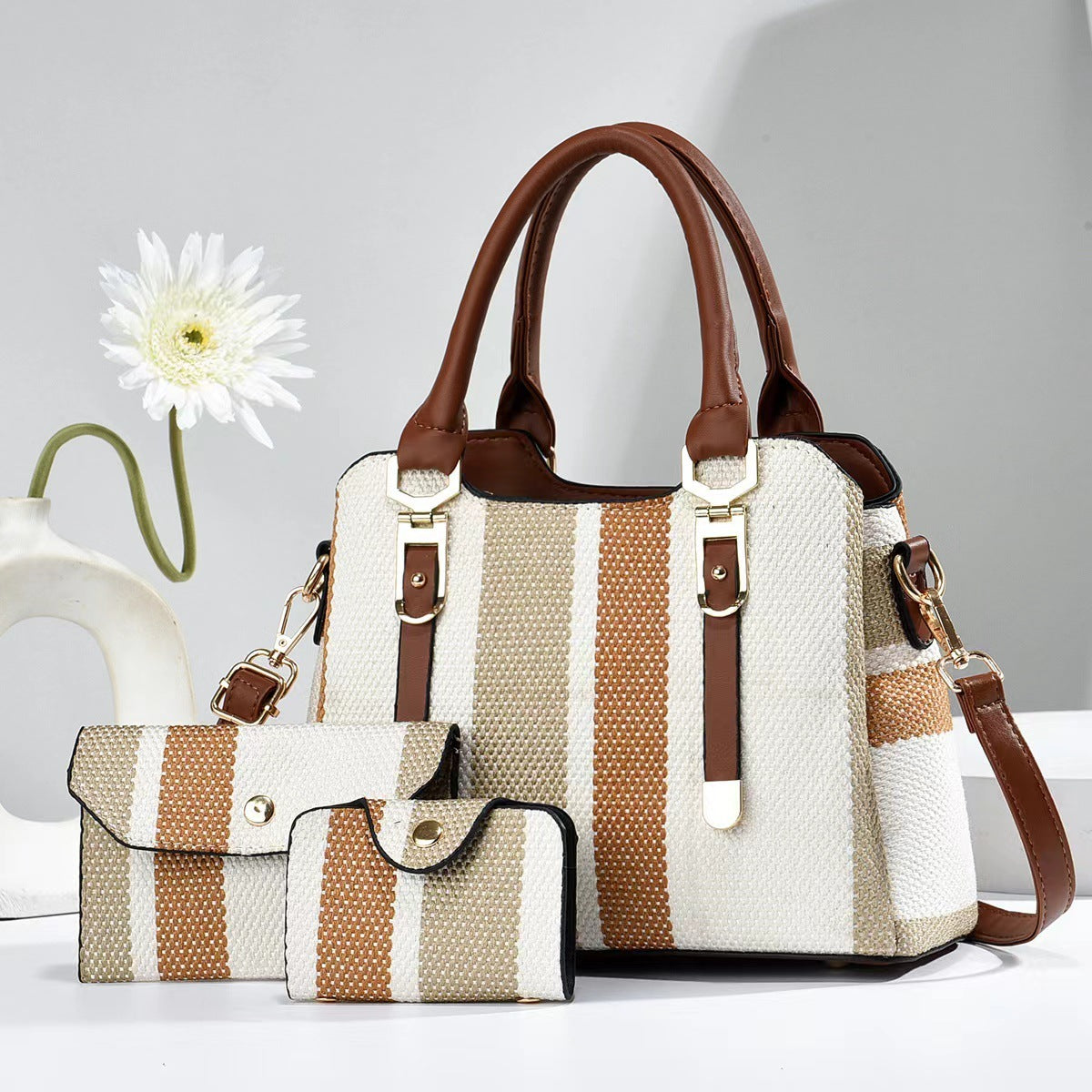 Crossbody Canvas Handbag for Women – Large Capacity Mother & Child Contrast Color Tote Bag LONDYN UPBRINGING