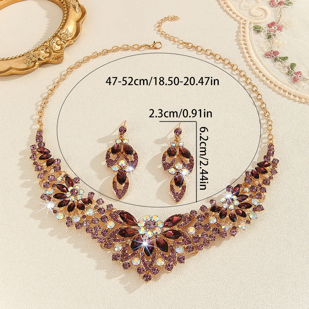 Luxury Statement Crystal Necklace & Earrings Set | High Profile Bridal/Formal Suite LONDYN UPBRINGING