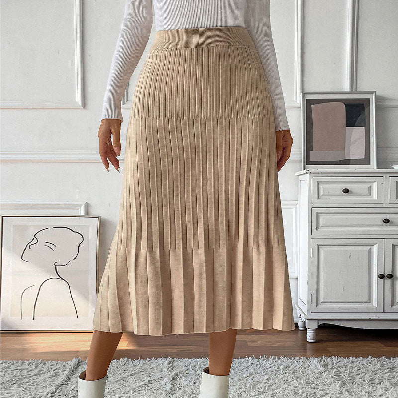 Women's Solid Color Slim Fit Pencil Skirt | Versatile All-Match Work/Casual Midi LONDYN UPBRINGING