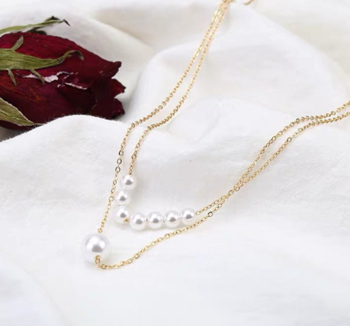 European & American Fashion Double Pearl Necklace | Women's Trendy Layered Jewelry LONDYN UPBRINGING