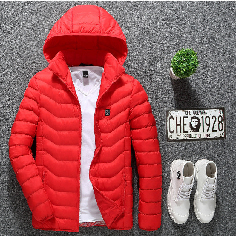 Men’s USB Heated Jacket – Electric Cotton Thermal Coat with Heating Vest for Winter Warmth & Outdoor Comfort LONDYN UPBRINGING