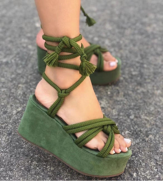 Women's Summer Wedge Sandals: Comfortable Strappy High Heel Espadrilles & Wedges LONDYN UPBRINGING