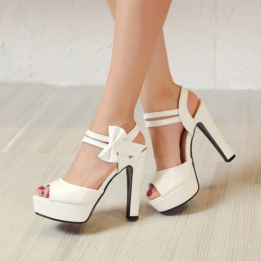 Women's Super High Block Heel Sandals: Chunky Platform Ultra Tall Heels LONDYN UPBRINGING
