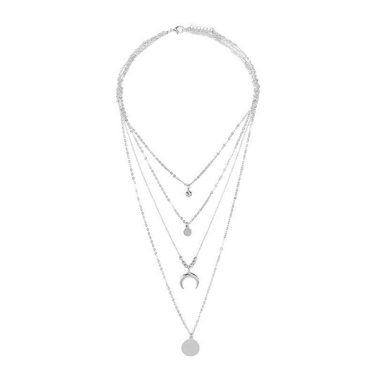 Multi-layer Moon Pendant Necklaces for Women Bohemian Wafer Elegant Necklace LONDYN UPBRINGING