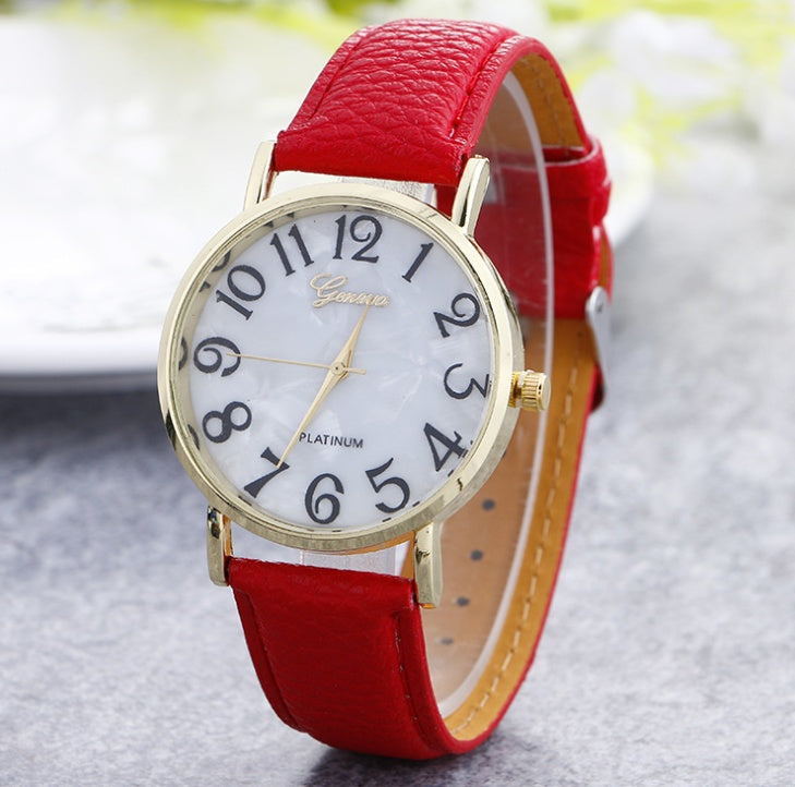 Marble Belt Geneva Watch – Fashion Shell Face Casual Watch for Men & Women LONDYN UPBRINGING