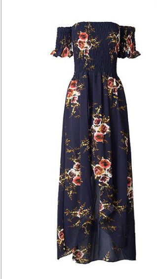 Boho Floral Off-Shoulder Maxi Dress for Women | Summer Beach Vacation Style LONDYN UPBRINGING