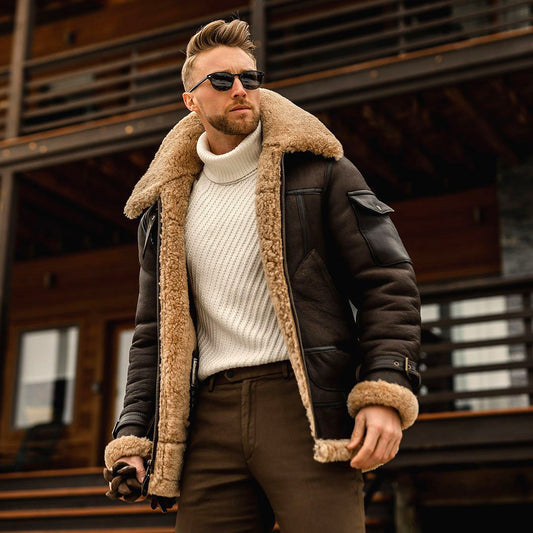 Men’s Military Fleece Jacket – Warm Tactical Coat with Fur Collar for Winter Outdoor Wear LONDYN UPBRINGING