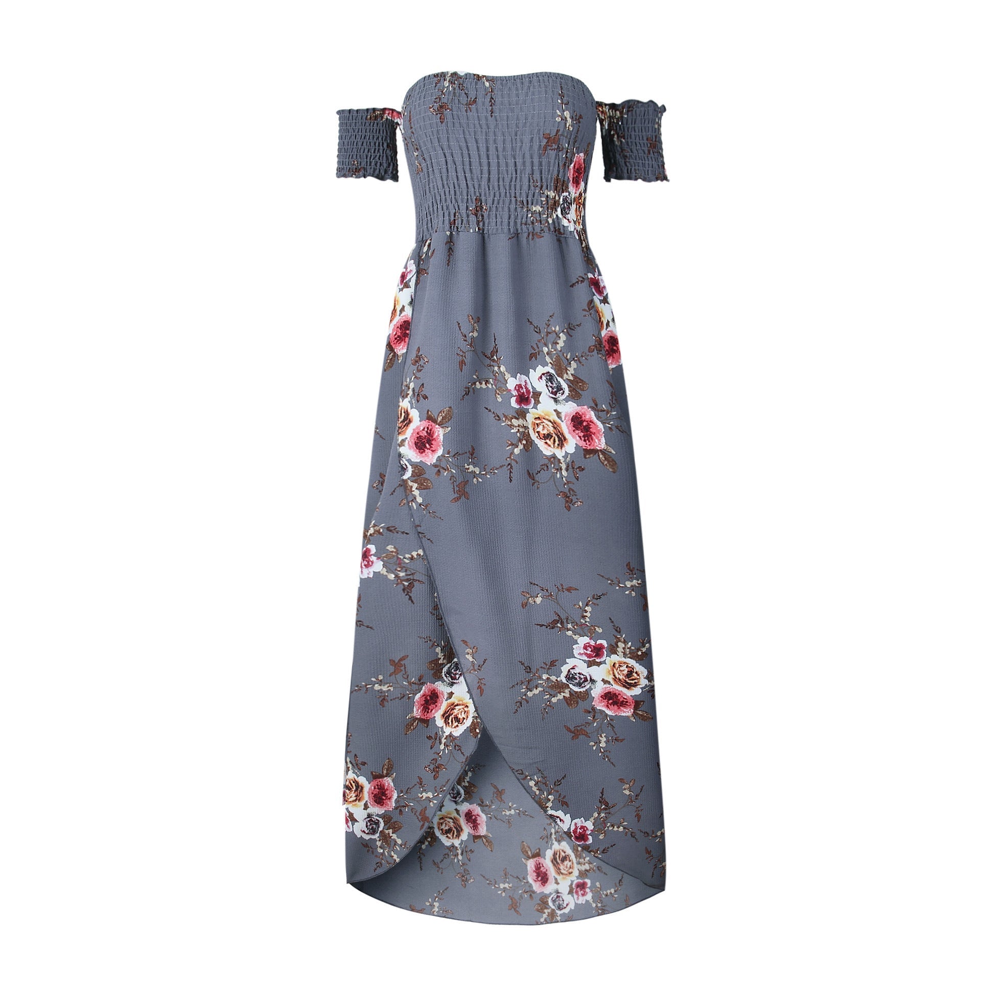 Boho Floral Off-Shoulder Maxi Dress for Women | Summer Beach Vacation Style LONDYN UPBRINGING