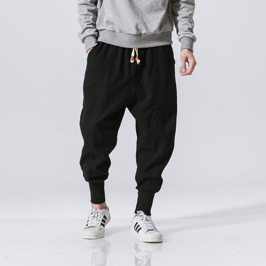 Men’s Chinese Style Harem Pants – Cotton Linen Streetwear Joggers LONDYN UPBRINGING