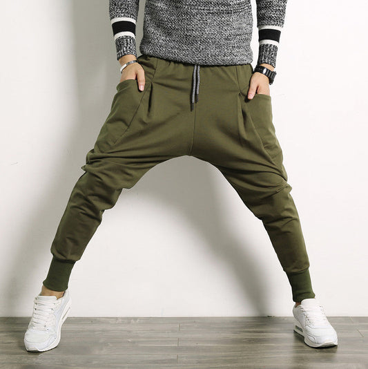 Japanese Style Harem Pants – Solid Color Plus Size Suspender Trousers for Men LONDYN UPBRINGING