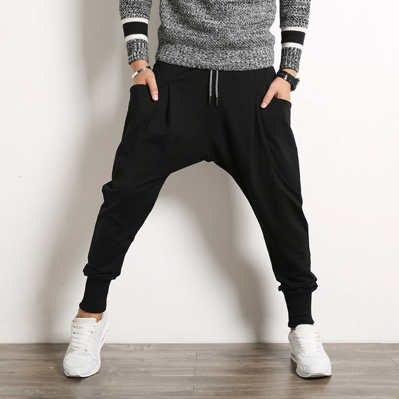 Japanese Style Harem Pants – Solid Color Plus Size Suspender Trousers for Men LONDYN UPBRINGING