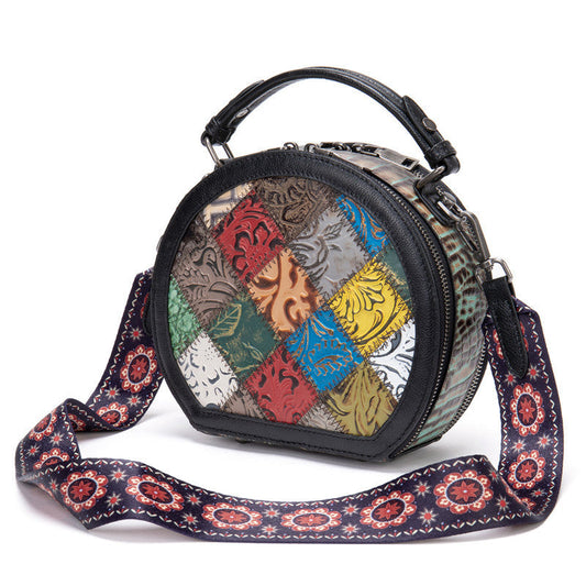 Colorful Genuine Leather Mini Shoulder Bag - Women's Retro Crossbody Handbag LONDYN UPBRINGING