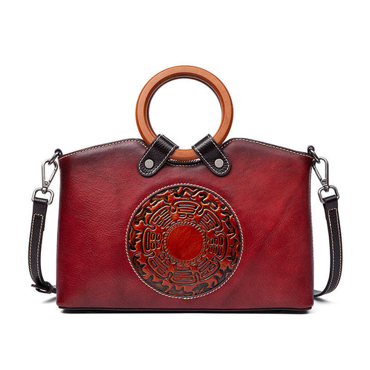 Fashion Vintage Genuine Leather Handbag for Women – Luxury Designer Shoulder Bag for Ladies LONDYN UPBRINGING