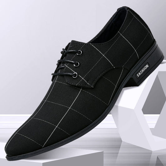 Men’s Luxury Leather & Canvas Dress Shoes – Breathable Business Casual Formal Footwear LONDYN UPBRINGING