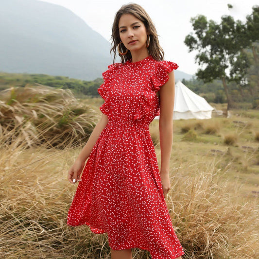 Women's Polkadot Chiffon Maxi Dress for Summer LONDYN UPBRINGING
