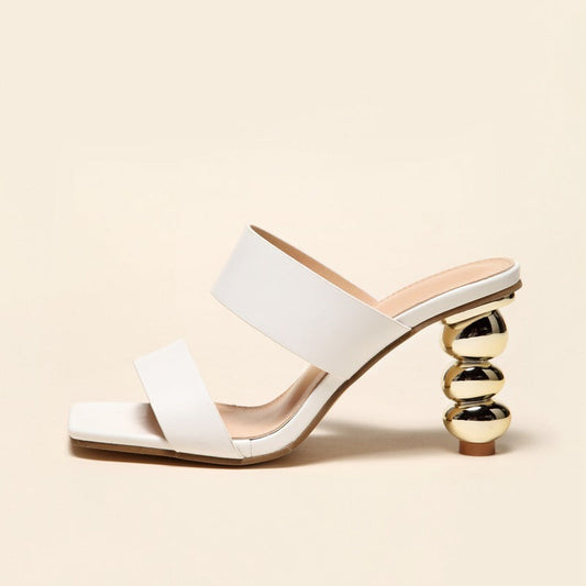 Women's Summer High Heels with Electroplating Heel: Fashion Metallic Finish Sandals LONDYN UPBRINGING