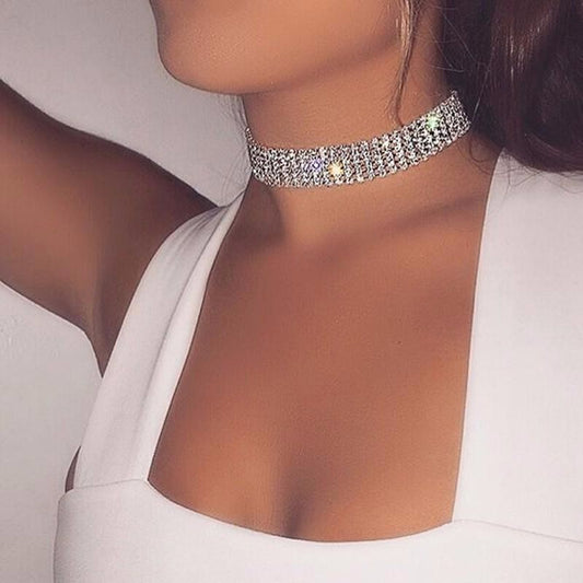 Elegant Rhinestone Choker for Women | Clear Crystal Wedding & Prom Necklace LONDYN UPBRINGING