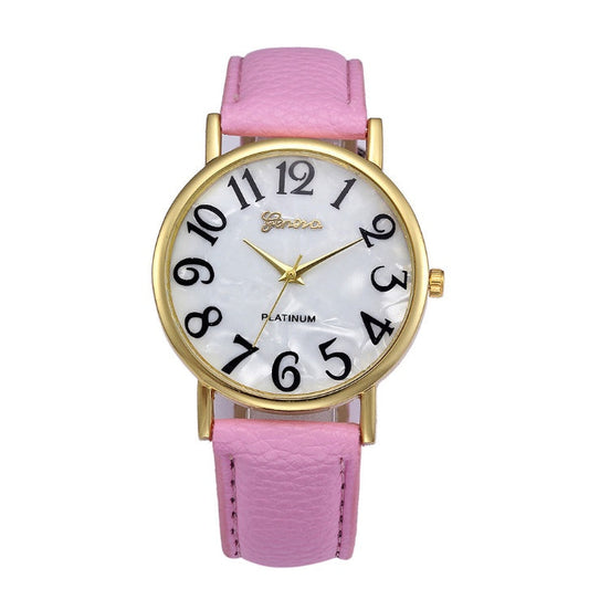 Marble Belt Geneva Watch – Fashion Shell Face Casual Watch for Men & Women LONDYN UPBRINGING