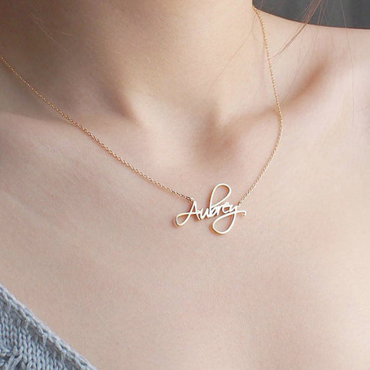 Custom Name Necklace | Personalized Alloy Metal Pendant with Fascinating Font LONDYN UPBRINGING