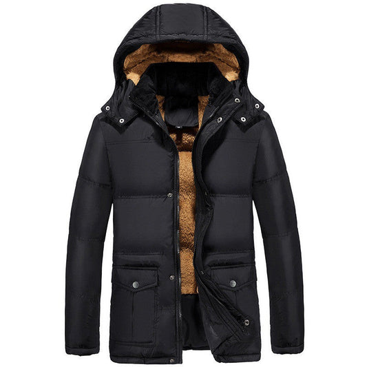 Men’s Plus Velvet Padded Jacket – Warm Winter Coat for Outdoor Comfort & Casual Style LONDYN UPBRINGING