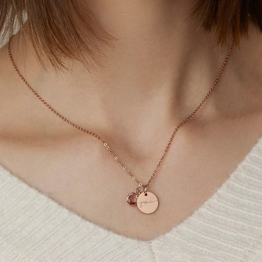 Personalized Birthstone Name Necklace | Custom Engraved Stackable Jewelry Gift LONDYN UPBRINGING