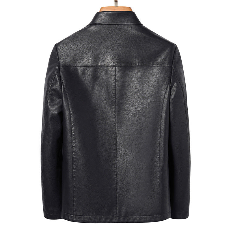 Men’s Real Leather Jacket – Lapel Ecological Leather Coat for Classic & Stylish Look LONDYN UPBRINGING