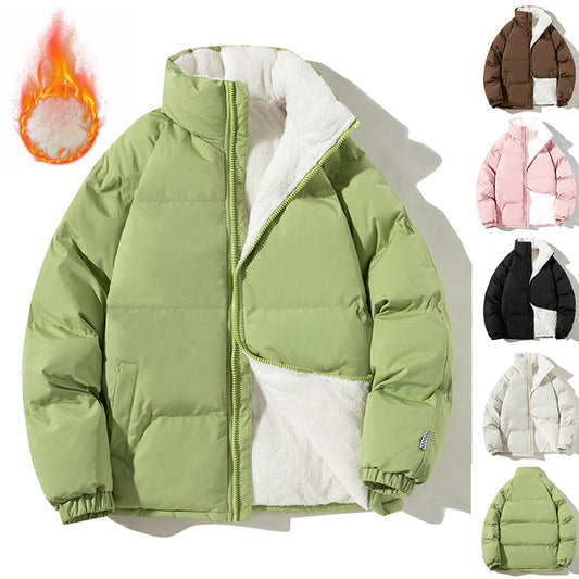 Couples Winter Plush Jacket – Thick Warm Loose Fit Coat with Pockets & Stand-Up Collar for Men & Women LONDYN UPBRINGING