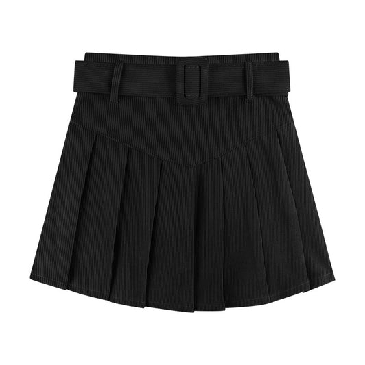 Corduroy Half Women's Autumn A-line Half Skirt Pleated Skirt LONDYN UPBRINGING