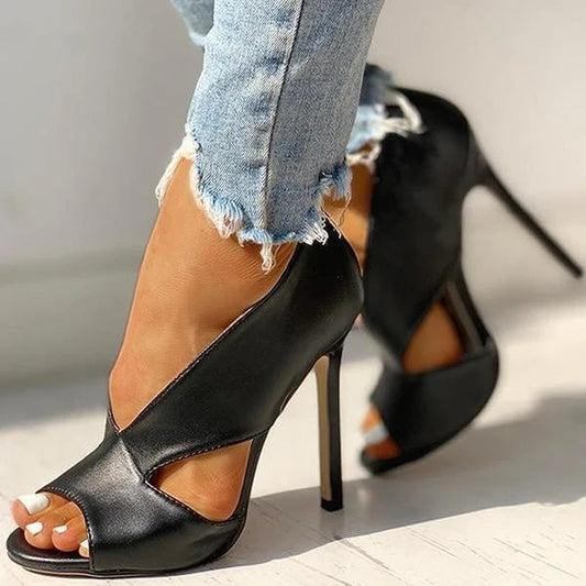 Women's Plus Size High Heels: Extended Size 4 Fine Heel Stiletto Sandals LONDYN UPBRINGING