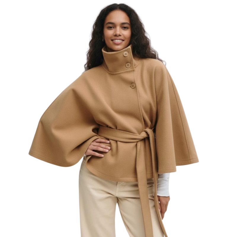 High-Neck Elegant Batwing Winter Coat LONDYN UPBRINGING