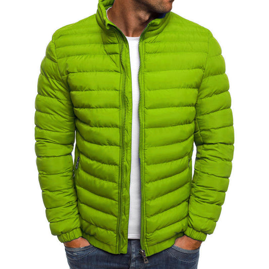 Men’s Cotton Padded Jacket – Thick Zipper Overcoat with Pockets for Coldproof Autumn & Outdoor Wear LONDYN UPBRINGING