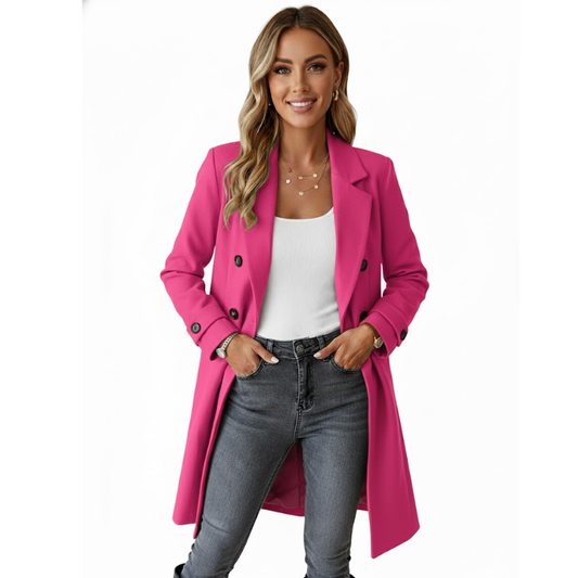 Women's Double-Breasted Long Lapel Coat LONDYN UPBRINGING