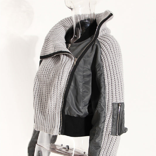 Women's Contrast Stitch Quilted Jacket – Warm, Fashionable Utility Coat LONDYN UPBRINGING
